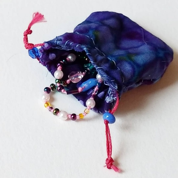 Mini drawstring bag ๐ handmade ๐medicine bag - Picture 3 of 4